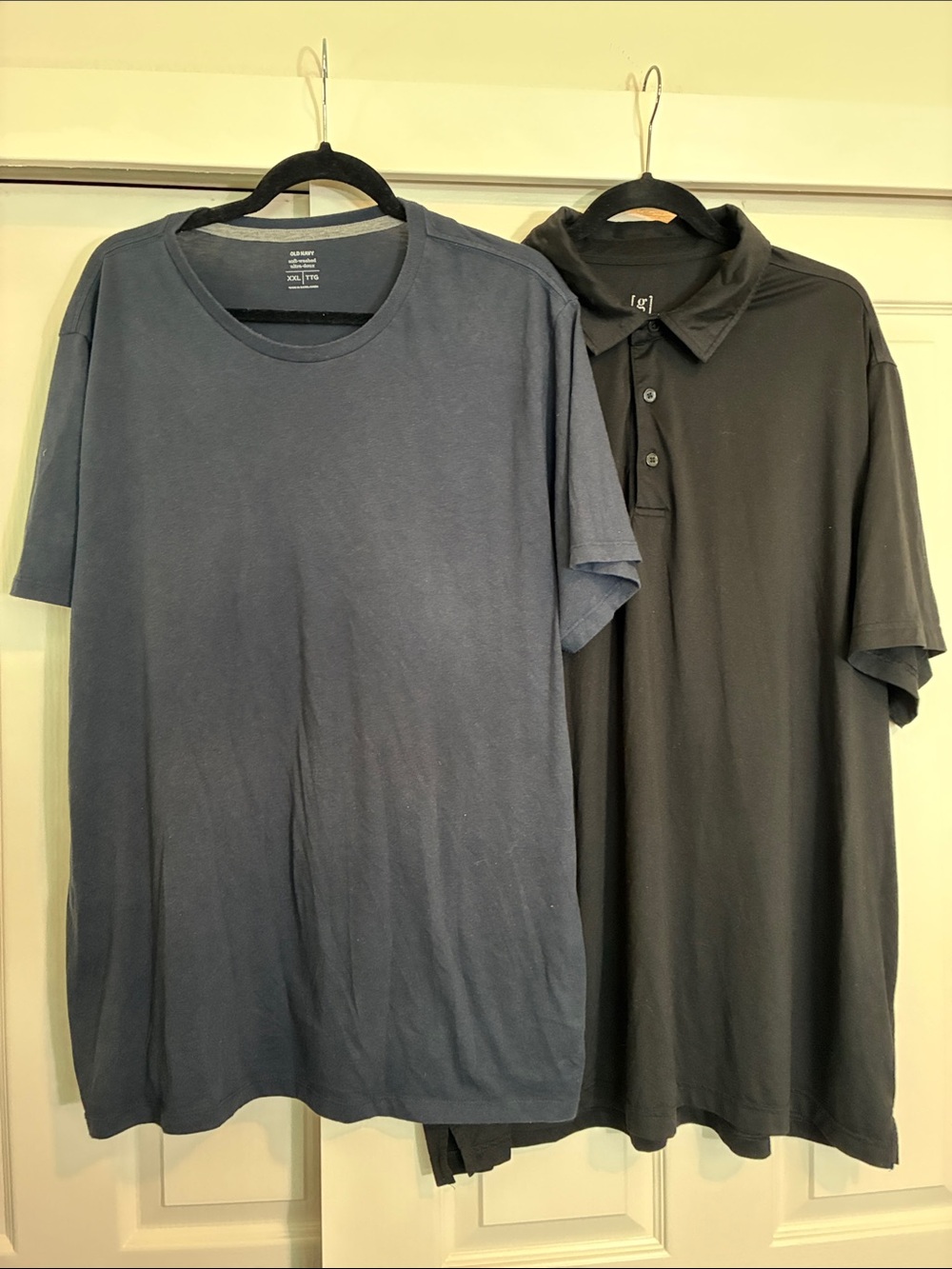 Old Navy Navy Crew Tee & Black George Polo Shirt Set 2 Shirts
